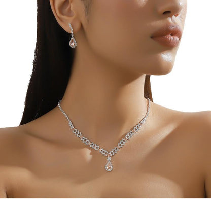 TNSH00120 YJJ Tear Drop  Necklace Set - TNSH
