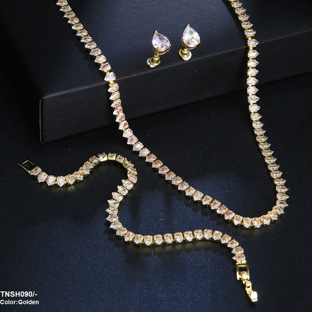 TNSH090 BYJ Pear Shape Necklace Set