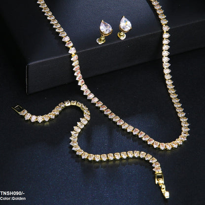 TNSH090 BYJ Pear Shape Necklace Set