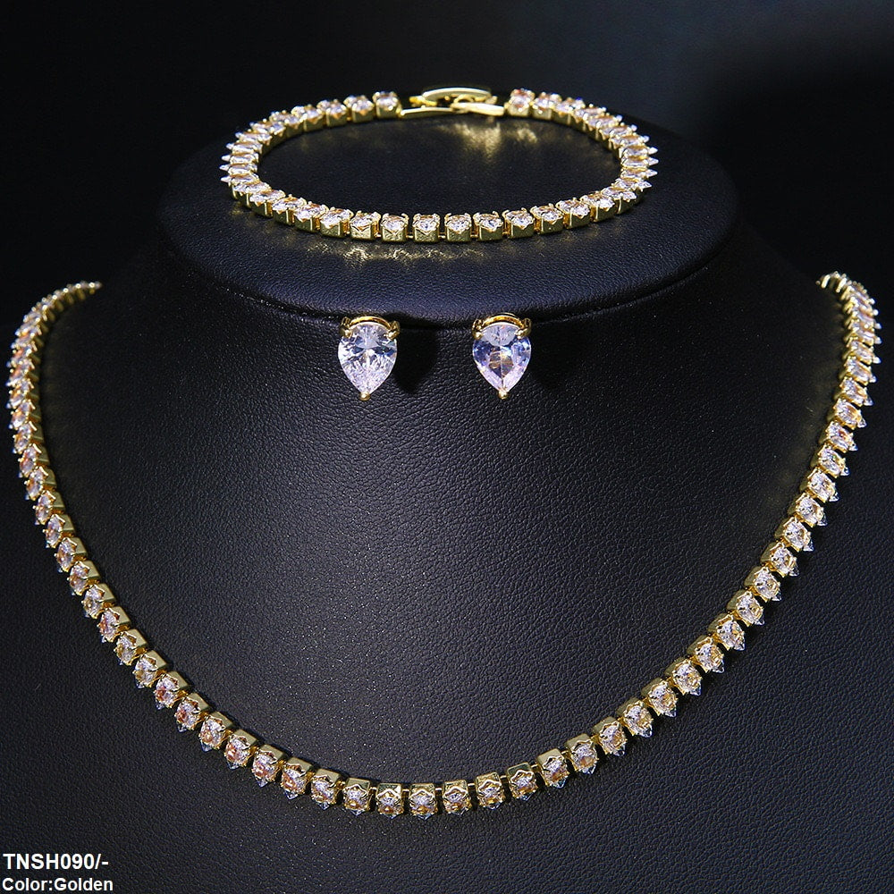 TNSH090 BYJ Pear Shape Necklace Set