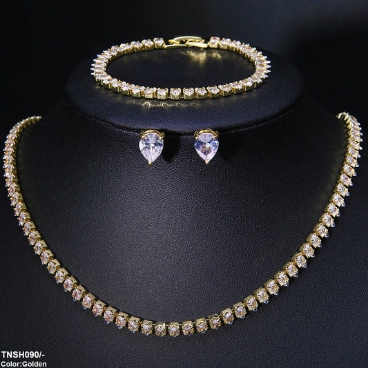 TNSH090 BYJ Pear Shape Necklace Set