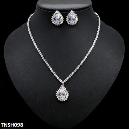 TNSH098 DNG Square Tear Necklace Set