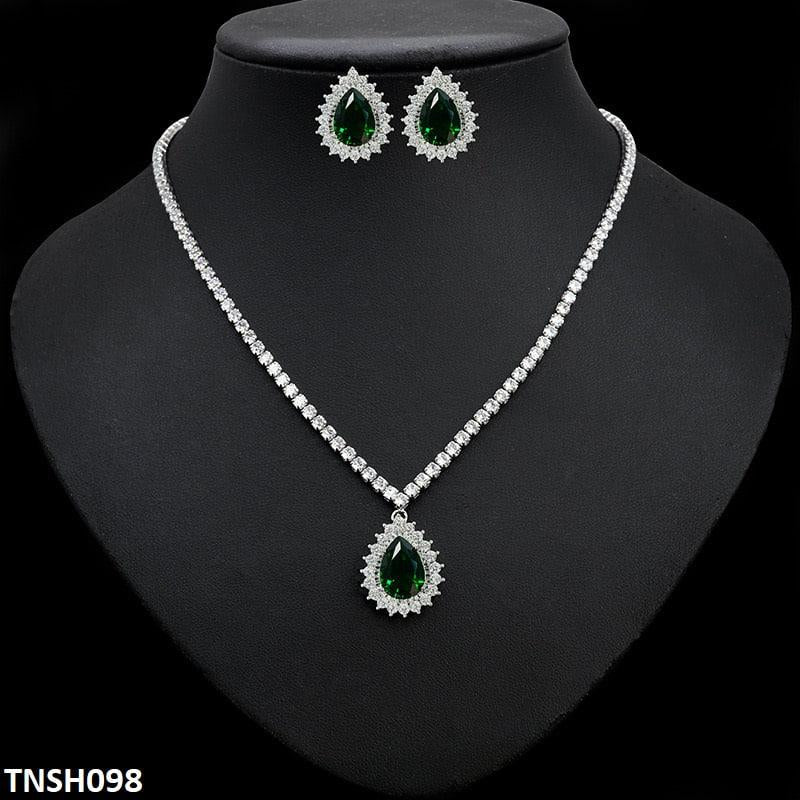 TNSH098 DNG Square Tear Necklace Set