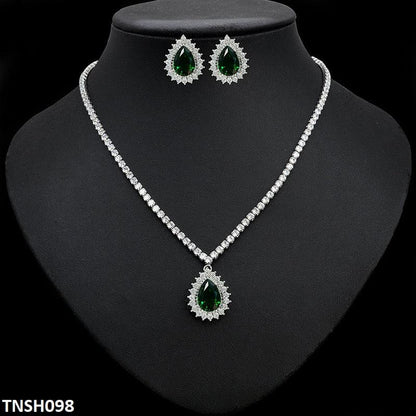 TNSH098 DNG Square Tear Necklace Set
