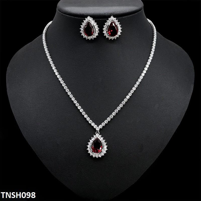 TNSH098 DNG Square Tear Necklace Set