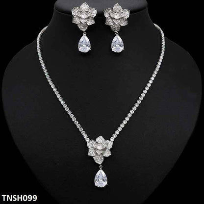 TNSH099 DNG Flower Tear Necklace Set
