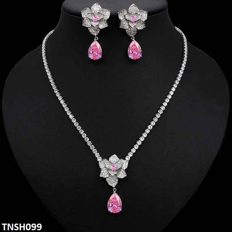 TNSH099 DNG Flower Tear Necklace Set