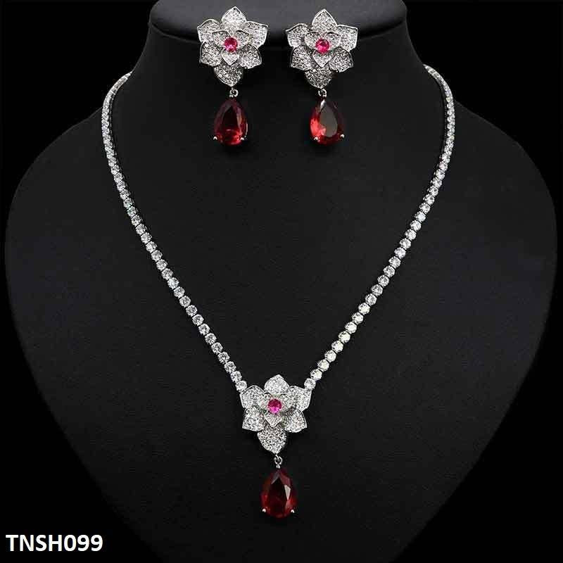 TNSH099 DNG Flower Tear Necklace Set