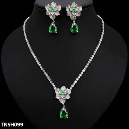 TNSH099 DNG Flower Tear Necklace Set