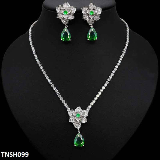 TNSH099 DNG Flower Tear Necklace Set