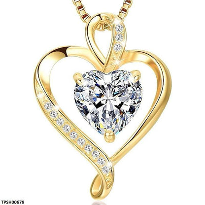TPSH00679 CSH Double Heart Pendant With Chain - TPSH