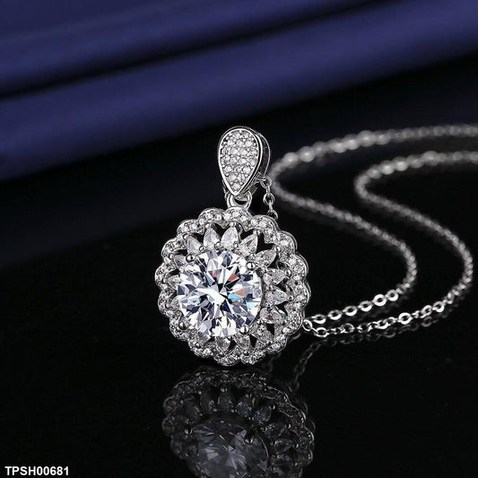TPSH00681 BLX Round Stone Pendant With Chain - TPSH