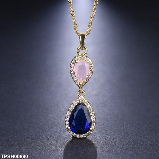 TPSH00690 BYJ Double Tear Pendant With Chain - TPSH