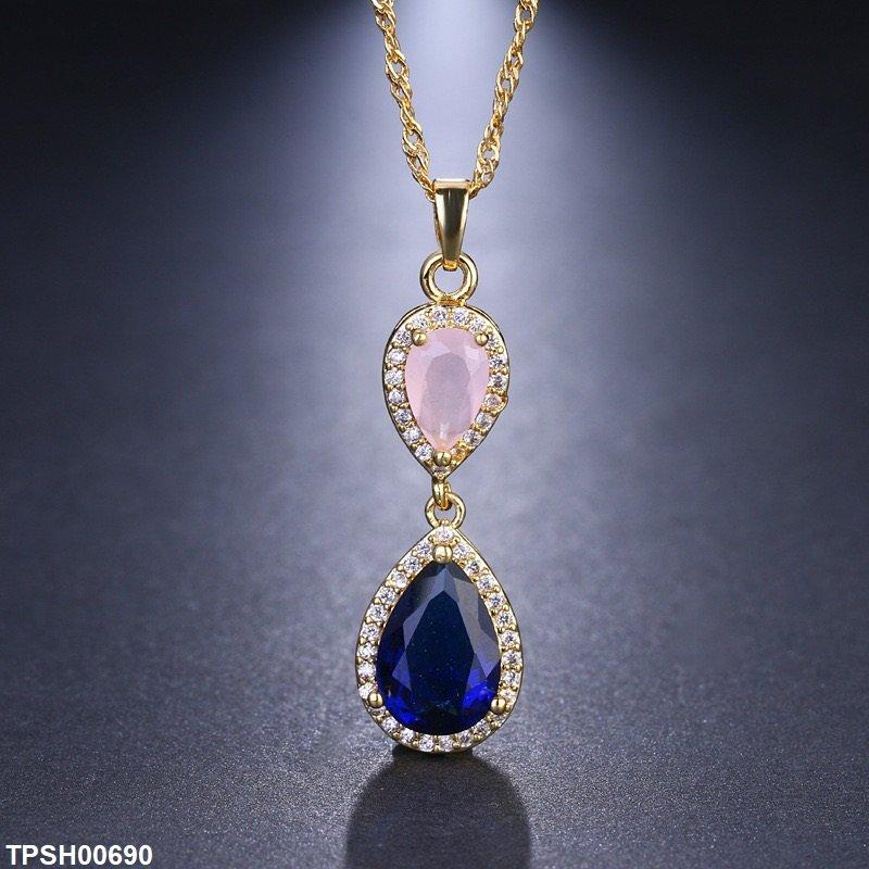 TPSH00690 BYJ Double Tear Pendant With Chain - TPSH