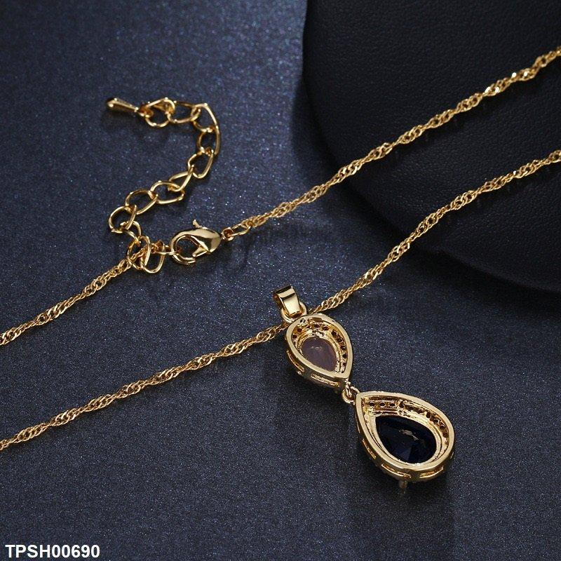 TPSH00690 BYJ Double Tear Pendant With Chain - TPSH