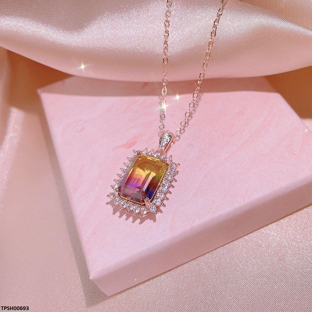 TPSH00693 KYC Rectangle Ametrine Pendant Set - TPSH