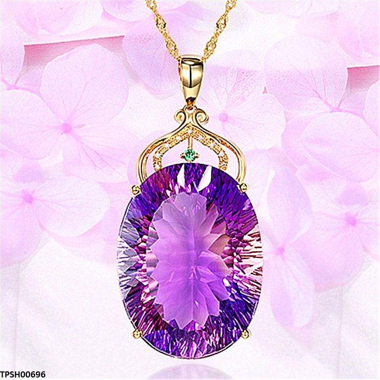 TPSH00696 JJF Oval Royal Amethyst Pendant - TPSH