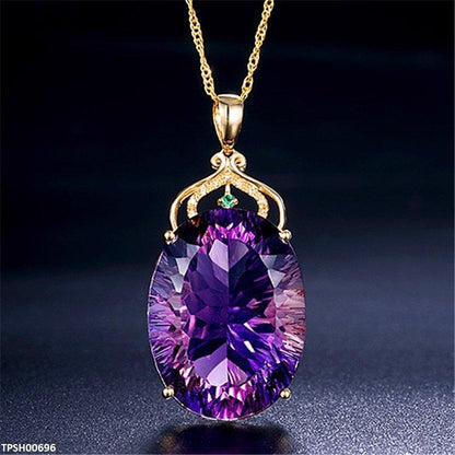 TPSH00696 JJF Oval Royal Amethyst Pendant - TPSH