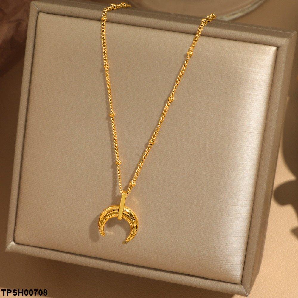 TPSH00708 DGF Stainless Steel Moon Pendant - TPSH