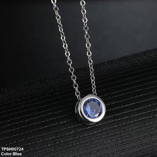 TPSH00724 WKO Round Drop Pendant With Chain - TPSH