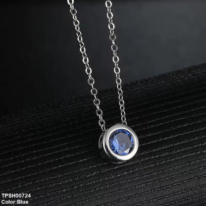 TPSH00724 WKO Round Drop Pendant With Chain - TPSH