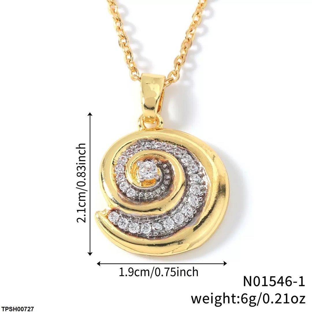 TPSH00727 WKO Swirl Pendant With Chain - TPSH