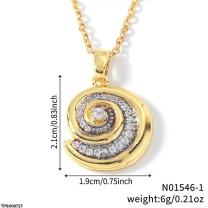 TPSH00727 WKO Swirl Pendant With Chain - TPSH