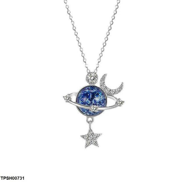 TPSH00731 JJF Moon Star Drop Pendant With Chain - TPSH
