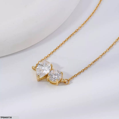 TPSH00738 WKO Round/Tear Pendant With Chain - TPSH