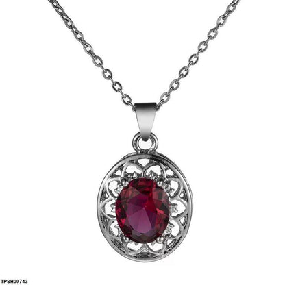 TPSH00743 YLE Oval Flower Pendant Set - TPSH