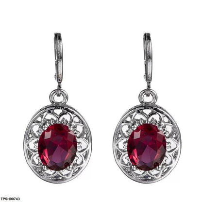 TPSH00743 YLE Oval Flower Pendant Set - TPSH