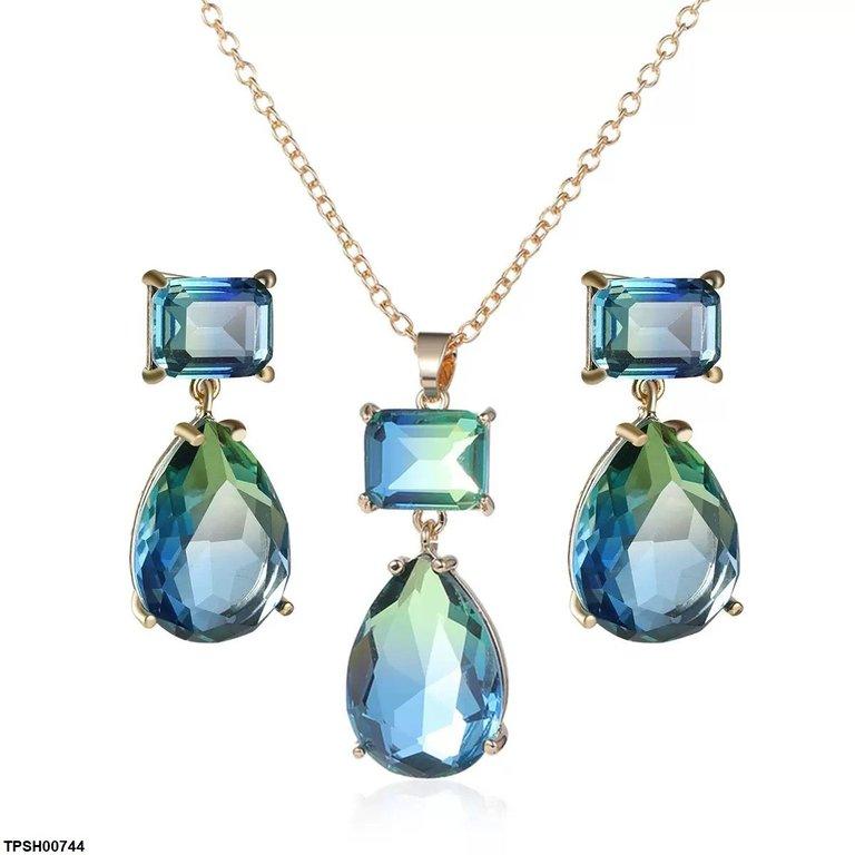 TPSH00744 YLE Square/Tear Drop Pendant Set - TPSH