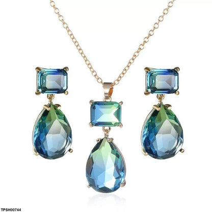 TPSH00744 YLE Square/Tear Drop Pendant Set - TPSH