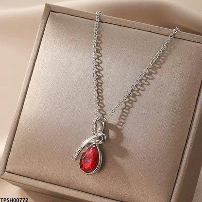 TPSH00772 JMN Tear Drop Pendant With Chain - TPSH