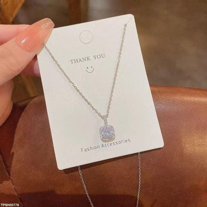 TPSH00778 HJF Round/Square Pendant With Chain - TPSH