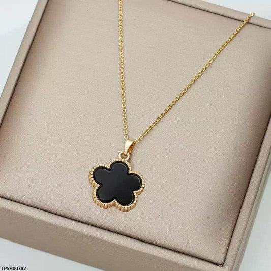 TPSH00782 YYZ Round Flower Pendant With Chain - TPSH