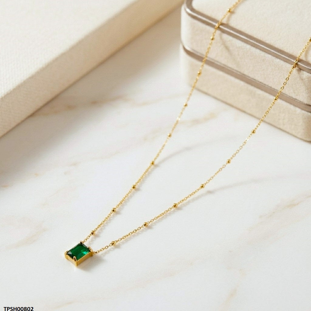 TPSH00802 MSJ Stainless Steel Rectangle Drop Pendant - TPSH