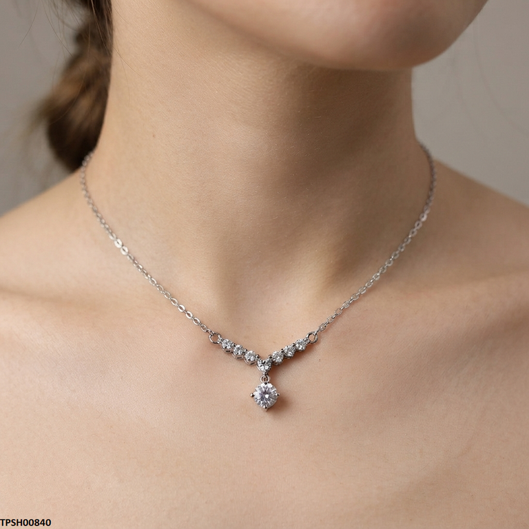 TPSH00840 HJF Round Drop Pendant With Chain - TPSH