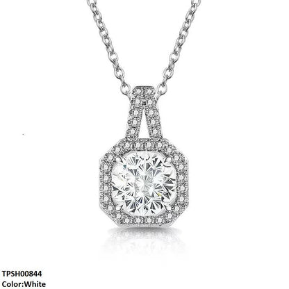 TPSH00844 BLX Square/Round ZIRCON Stone Pendant - TPSH