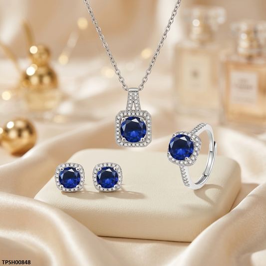 TPSH00848 BLX Square ZIRCON Pendant Set - TPSH