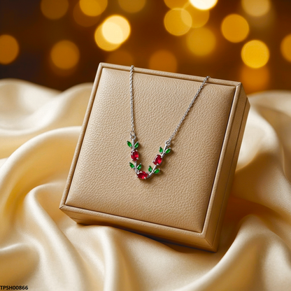 TPSH00866 MSJ  Tulip Leaf  Stone Pendant With Chain - TPSH