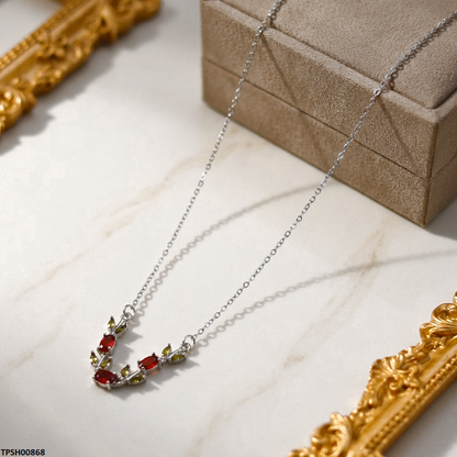 TPSH00868  MSJ Tulip Leaf Stone Pendant With Chain - TPSH