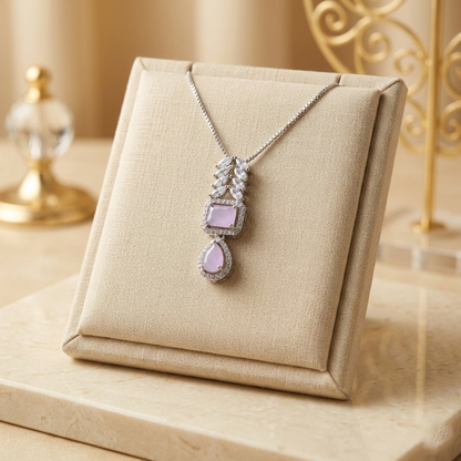 TPSH00875 MSJ Marquise/Square Tear Drop ZIRCON Pendant With Chain - TPSH