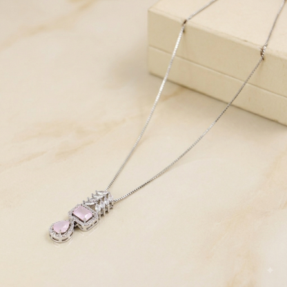 TPSH00875 MSJ Marquise/Square Tear Drop ZIRCON Pendant With Chain - TPSH