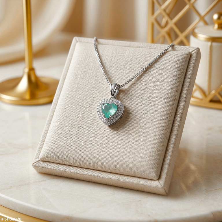 TPSH00878 MSJ Heart ZIRCON Pendant With Chain  - TPSH
