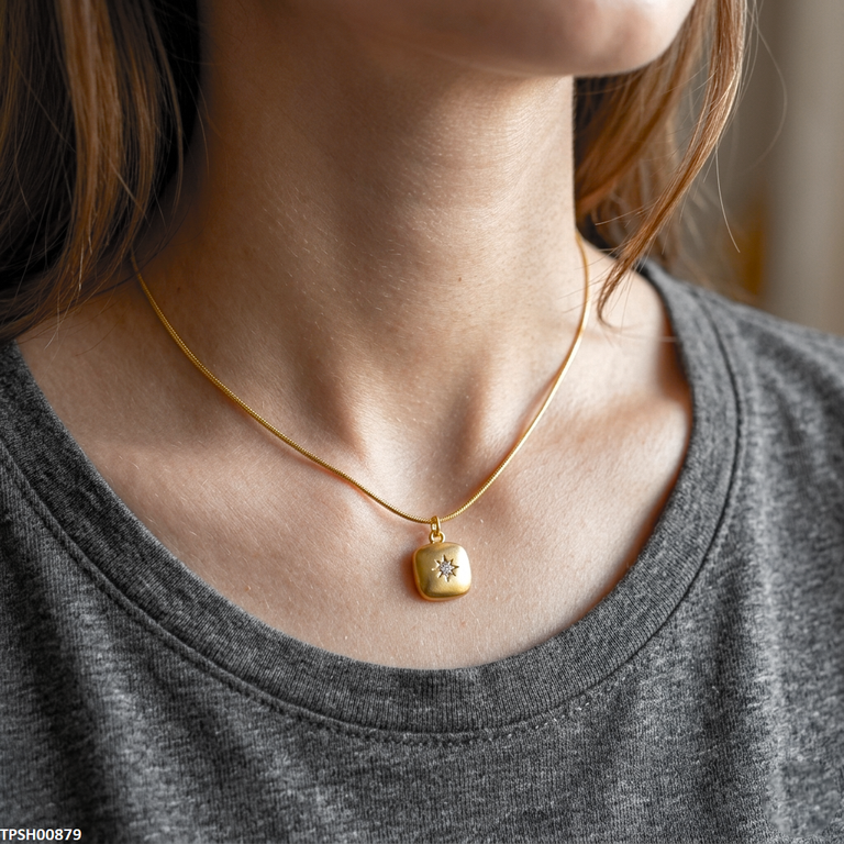 TPSH00879 MSJ Square/Star Pendant With Chain - TPSH