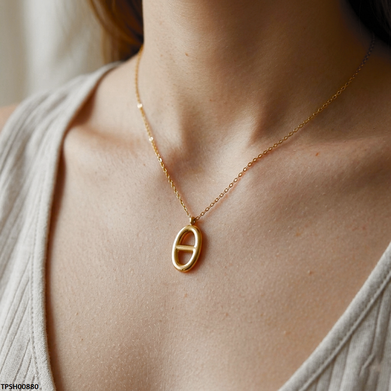 TPSH00880 MSJ Oval Pendant With Chain - TPSH