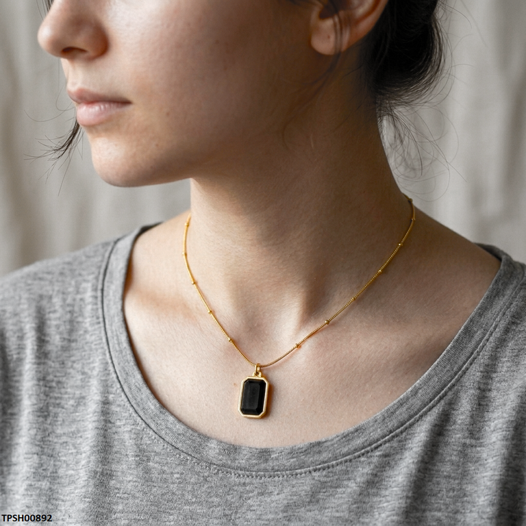 TPSH00892 MSJ Stainless Steel Rectangle Pendant - TPSH