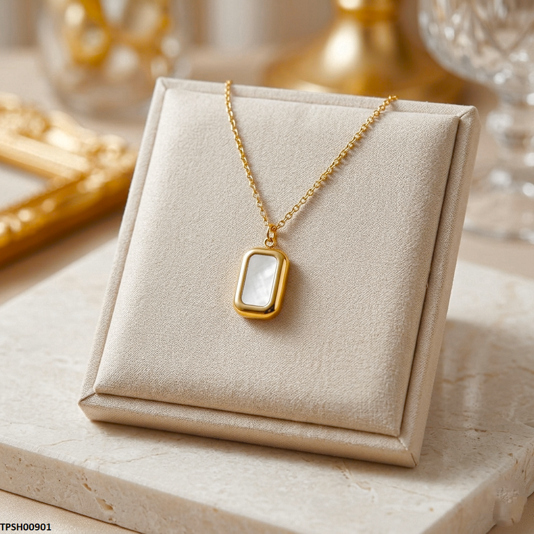 TPSH00901 MSJ Stainless Steel Rectangle Pendant - TPSH
