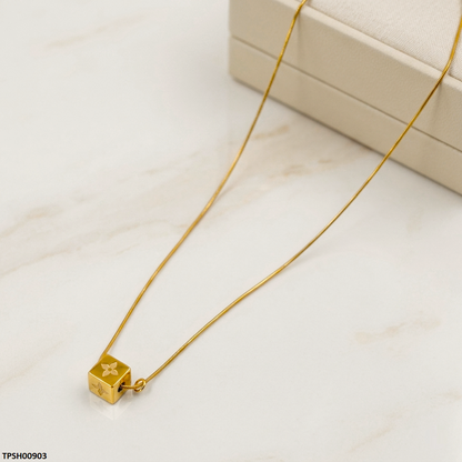 TPSH00903  MSJ Stainless Steel Square Box Pendant - TPSH